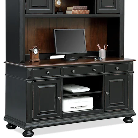 2 Door Computer Credenza with 3 Drawers